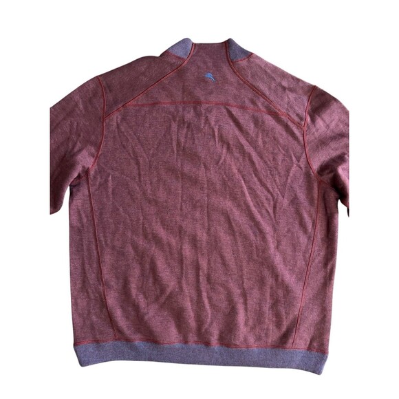 NWT Tommy Bahama Sweater Mens Blue Red Reversible Quarter Zip Pullover Sz XXL - Picture 4 of 16